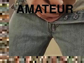 énorme, amateur, énorme-bite, gay, solo, boules, jeans