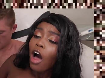Excited Kandie Finally Has a White Dick to Play With - Ebony
