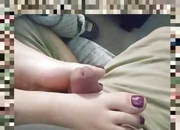 amateur, milf, ados, pieds, assez, fétiche, branlette-avec-les-pieds, orteils