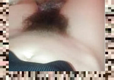 Hairy Tanya Playing With Her Pubes