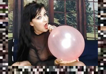 Blowing Up and Deflating Big Pink Balloon
