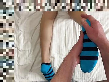 Perverted stepfather gave his stepdaughter an intimate massage to help her relax after household chores