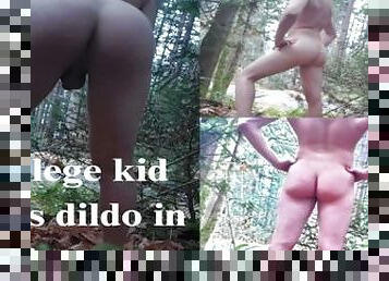 offentlig, student, amatør, stor-pikk, interracial, homofil, høyskole, dildo, alene, skog