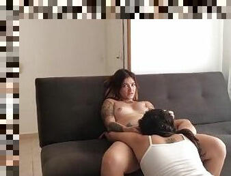 seducing and fucking stepsister on sofa