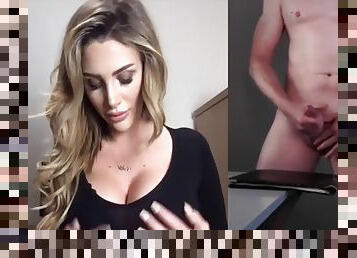 CFNM amateur MILF teases jerker cock on live webcam