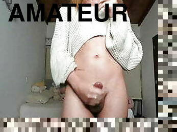 masturbation, transsexuelle, amateur, ejaculation-sur-le-corps, maison, ejaculation, webcam, américaine, solo