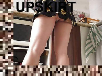 Upskirt and panties, amateur Stepsiss rear cameltoe voyeur video