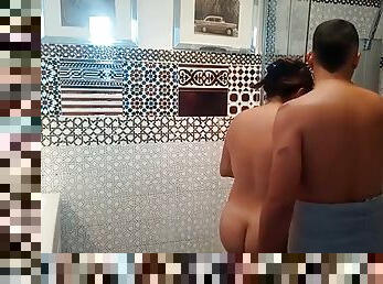 mandi, payu-dara-besar, punggung-butt, mandi-shower