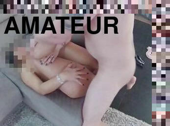 cul, gros-nichons, chatte-pussy, amateur, énorme-bite, ados, brésil, petite-amie, canapé, serrée