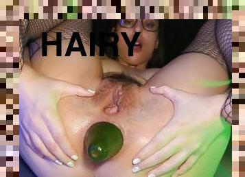 ANAL AVOCADO AND GAPES (Hairy pussy, Teen, Hardcore, Close up, Gaping, Toys, Brunette, Latina, Wet)