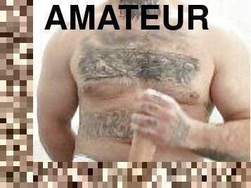 énorme, masturbation, amateur, ejaculation-sur-le-corps, énorme-bite, gay, salope, secousses, sur-le-visage, méchant