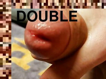 Thick cumshot close up double cumshot