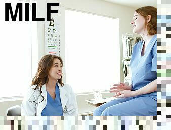 MILF doctor and the hot nurse share pure lesbian intimacy