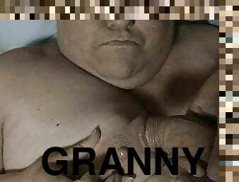 Granny&rsquo;s double orgasm with stranger