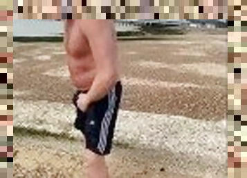 Straight British Bloke Pissing In His Shorts At The Beach @AlphaMaleXXL