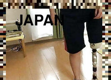 Japanese SAK amputee girl walking with prosthesis