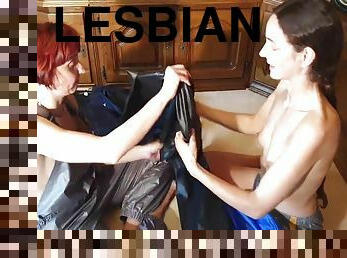 lesbisk, strømper-stockings, fetisj, brunette