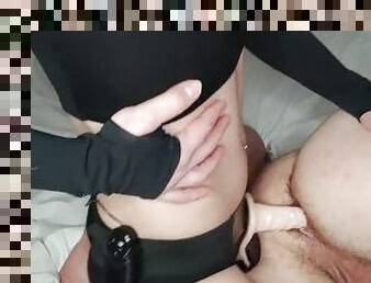 vieux, gode-ceinture, amateur, anal, hardcore, bdsm, européenne, euro, plus-agée, bondage