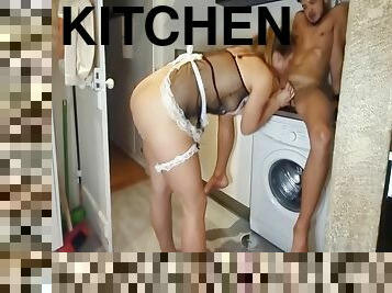 Sex With A Sexy Housekeeper In A Kitchen