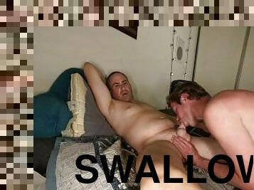 My boy swallows my creamy load