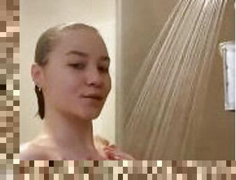 naked horny girl in the shower