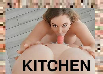 Natasha Nice and Summer Hart fucking in the kitchen