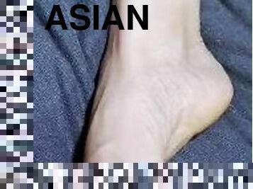 asiático, masturbação, magro, tiro-ao-alvo, mulher-madura, adolescente, japonesa, a-três, pés, ejaculação