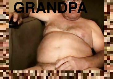 Grandpa cum on cam