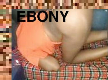 Brown ebony babe being fucked on the sofa by bbc