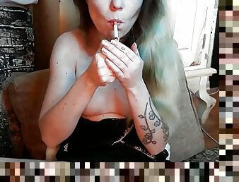 schwester, fetisch, rauchen
