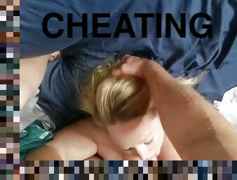 Cheating slut wife sucks and fucks neighbor