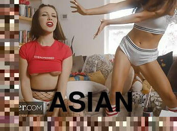 asiatisk, fisse-pussy, lesbisk, pornostjerne, fingering, kyssende, anime, fiskenet, fetish, ansigtssidning