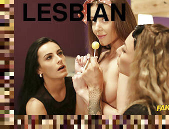 Lexi Dona and Michaela Issizu want Sybil to join their lesbian orgy