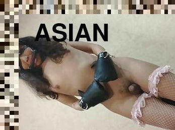 asian, buntut, alat-mainan, ladyboy, stokings, seluar-dalam, menari