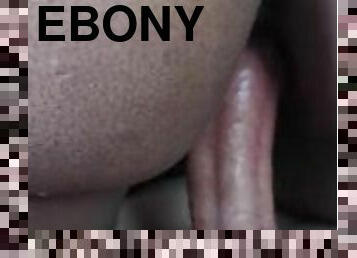 Ebony MILF sucking and swallowing cum