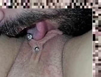The Best Pierced Pussy Lick , I love to get some Tongues in the night