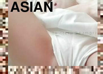 asiatique, gros-nichons, tricherie, énorme, masturbation, orgasme, chatte-pussy, femme, amateur, jouet
