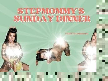 StepMommy's Sunday Dinner Tattooed Cougar Milf Pegging Dildo RolePlay Taboo Fuck