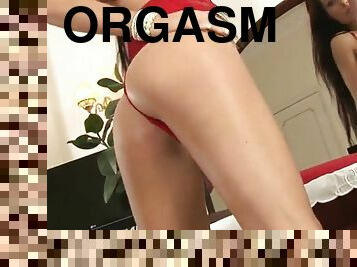 masturbation, orgasme, babes, horny, solo, rasé, brunette