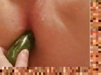 Fiancee gets real jalapeno stuffed in his ass by sexy bbw