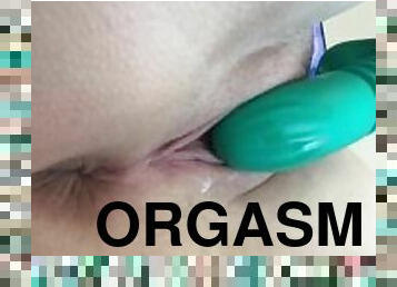 Listen to me cum hard on my vibrating dildo