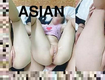 asian, awam, alat-kelamin-wanita, amateur, perempuan-jelita, remaja, thai, kali-pertama, payu-dara-kecil