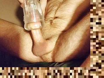 Milking With Brand New CLEAR Fleshlight! Moaning While Blowing My Thick Load Inside!