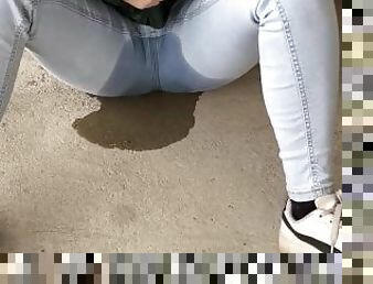 pisser, public, amateur, culotte, fétiche, solo, réalité