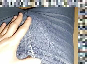 énorme, masturbation, amateur, ejaculation-sur-le-corps, ejaculation, serrée, fétiche, jeans, taquinerie