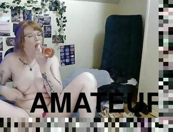 cul, masturbation, orgasme, amateur, anal, jouet, rousse, webcam, solo