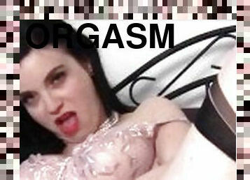 masturbation, orgasme, hardcore, pieds, culotte, webcam, fétiche, brunette, en-nylon, réalité