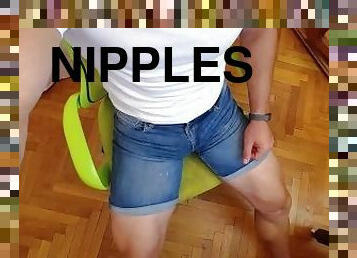 mamelons, gay, baisers, serrée, fétiche, solo, boules, musclé, jeans, sucer