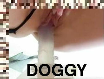 doggy, masturbieren, muschi, schmutzig, gesichtspunkt, erste-zeit, dildo, perfekt, allein