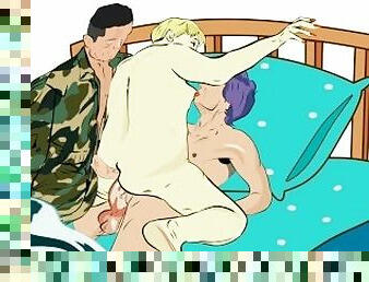 Stepson and military neighbor threesome double penetration cartoon